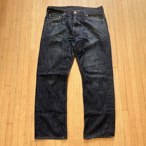 Vintage Levi's 513 Jeans Straight Dark Denim Mid Rise Stretch Men's 33x30 - Picture 1 of 9